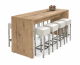 Table haute STRATEO - H110 x L220 x P80 cm - Chêne Halifax