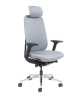 Pullman - Siège de bureau haut dossier avec têtière - Tissu gris