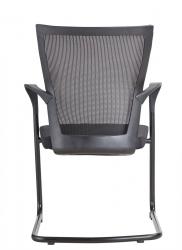 Chaise de réunion 604ZZ, assise tissu noir et dos résille noire
