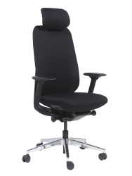 Pullman - Siège de bureau haut dossier avec têtière - Tissu noir