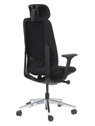 Pullman - Siège de bureau haut dossier avec têtière - Tissu noir