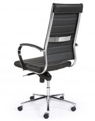 Design bureaustoel 6401, hoge rug in zwart PU